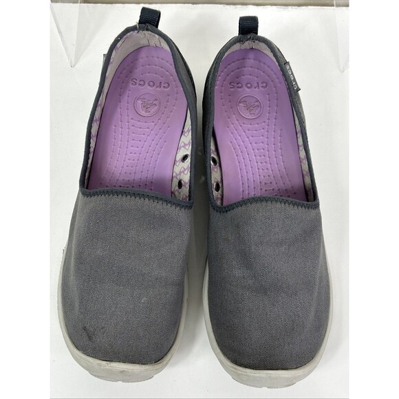 Crocs Duet Busy Day Skimmer Women’s Slip On Sz 10 Gray Comfort Shoes - Picture 2 of 5
